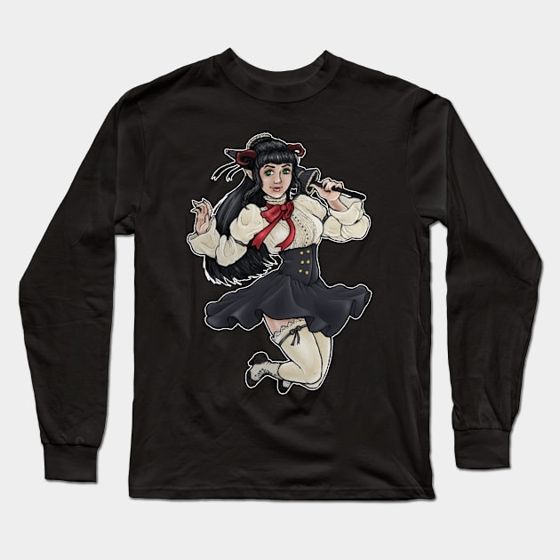 Cutie Demoness Long Sleeve T-Shirt by D. Fillz